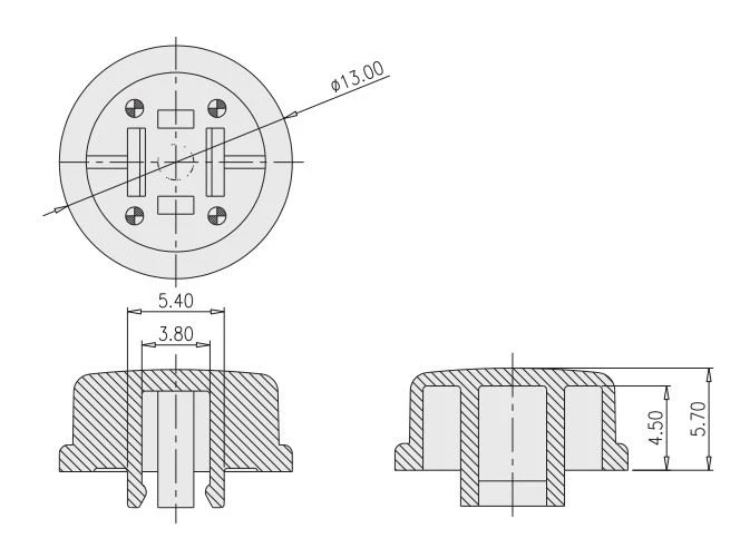 tact switch cap size