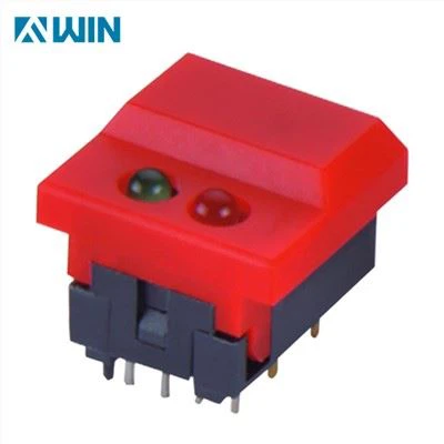 赤色LED照明付き触覚プッシュボタンスイッチ